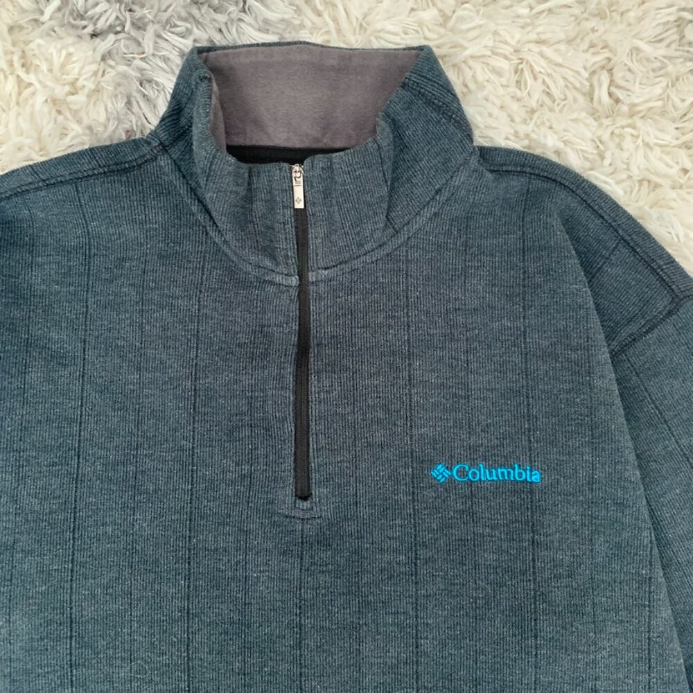 Columbia Men's Quarter zip Knit Sweater Medium Gray